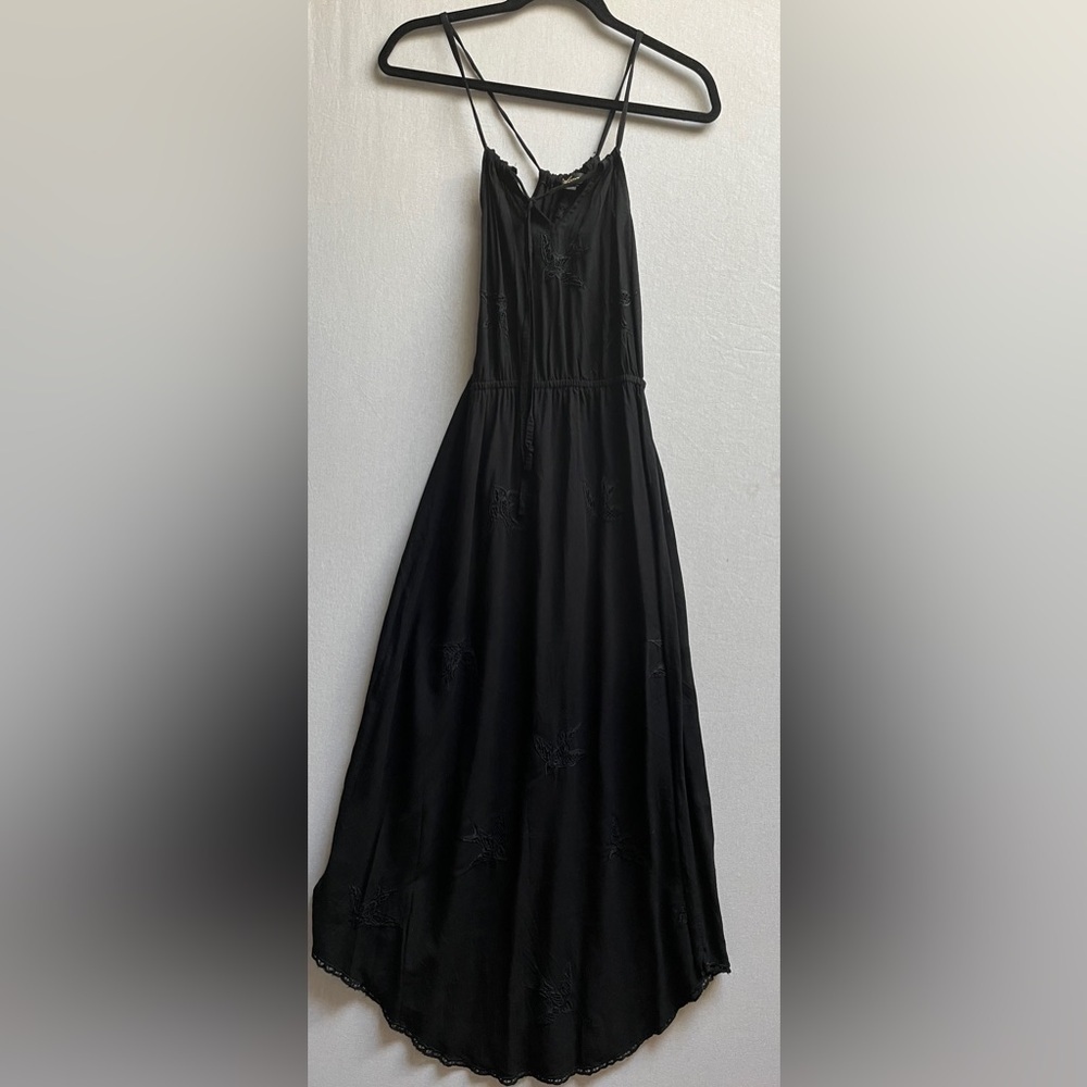 Palma Australia Dove Eyelet Lace Cutout Black Maxi Cover Up Dress XS